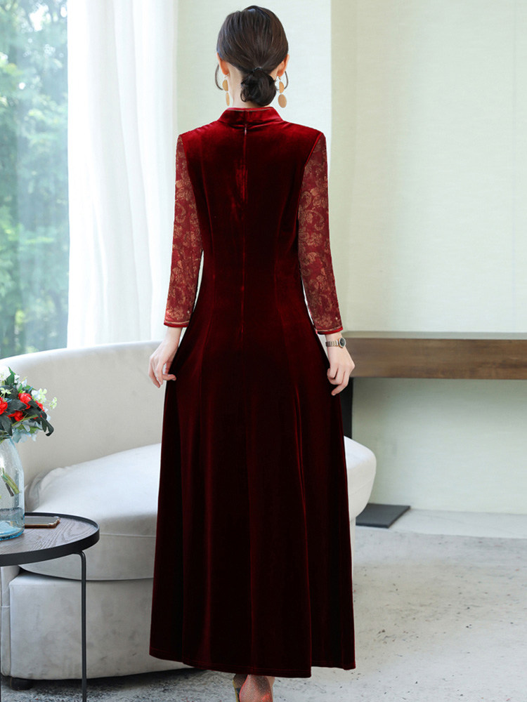 改良版旗袍秋装2020年新款喜连衣裙 杨柳细腰旗袍