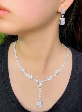 项链礼服雅特锆石精品锁骨水晶女