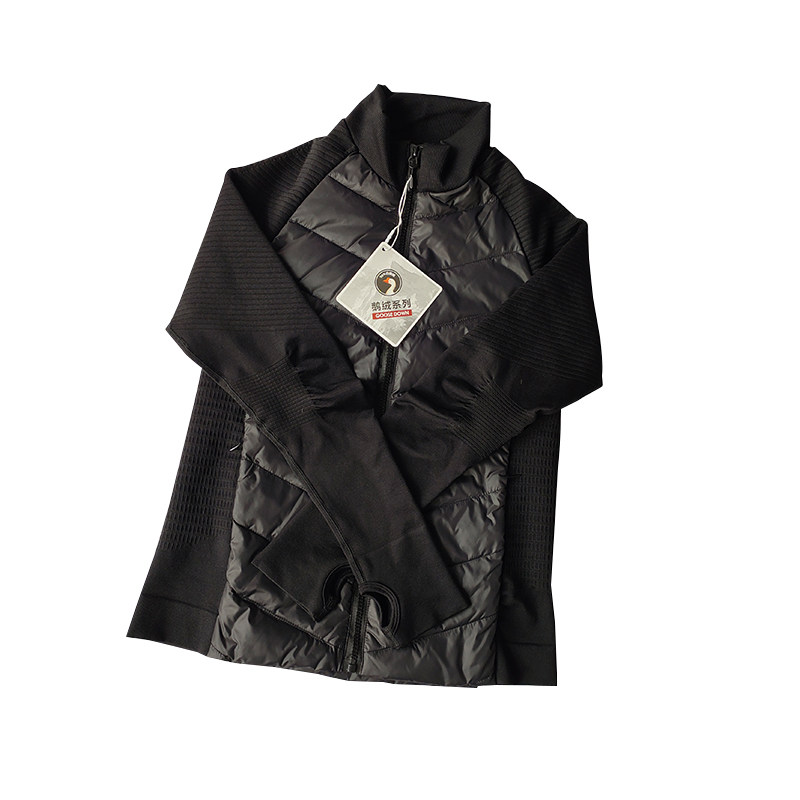 秋冬运动羽绒服跑步女户外休闲轻薄鹅绒立领保暖修身瑜伽服外套 - 图3