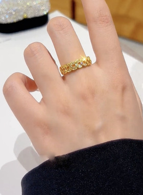 可调节钱多多钱串子铜钱戒指女