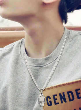 长款百搭钛钢INS吊坠潮牌毛衣链