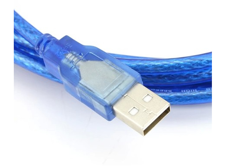 USB延长线透明蓝USB2.0公对母数据线带屏蔽磁环0.3M1.5M3M5M10M - 图0