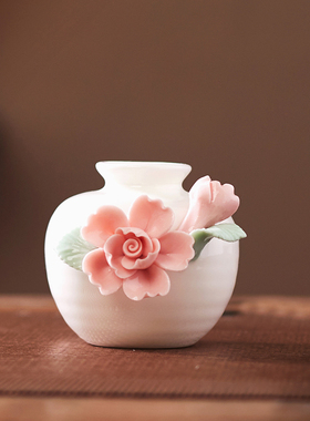 陶瓷小花瓶花艺插花办公室工艺品