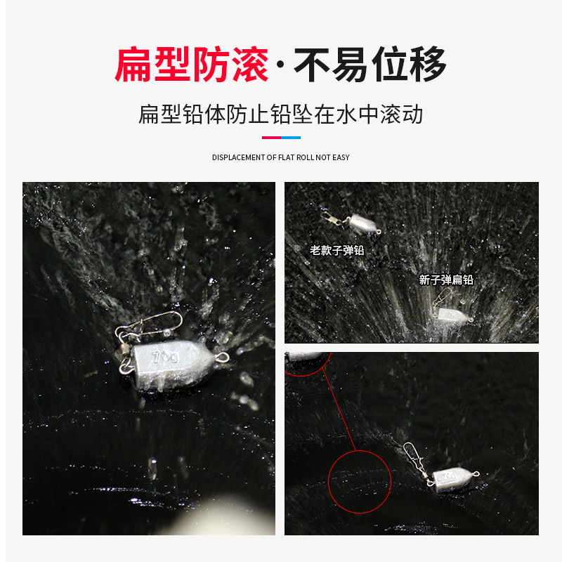 防滚扁形子弹铅坠子海竿抛竿钓水滴爆炸钩防挂底铅坠远投钓鱼配件-图0