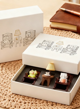 可爱猫咪树脂桌面摆件礼盒生日礼