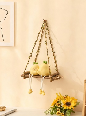 创意可爱植物木质刺绣挂件送礼