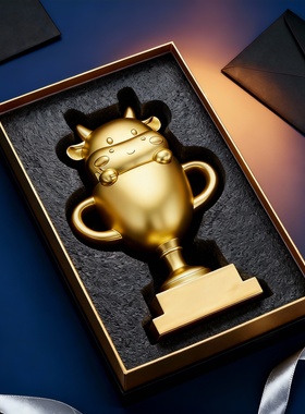 卡通动物树脂桌面摆件礼盒装