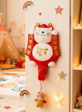 国潮招财猫树脂挂件儿童房摆件