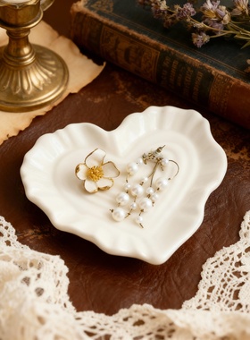 田园陶瓷心形首饰盘情人节礼物