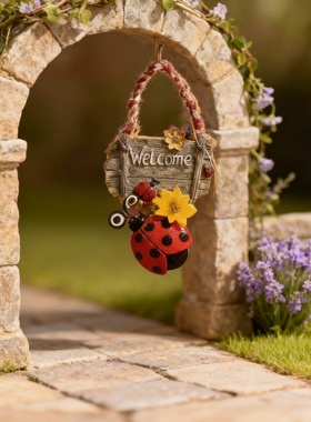 田园树脂瓢虫庭院挂件送礼祝福