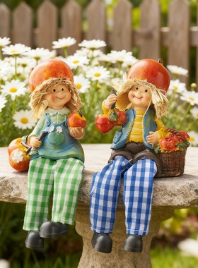 可爱田园风女孩装饰摆件