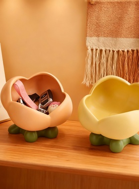 简约现代陶瓷花朵玄关收纳摆件