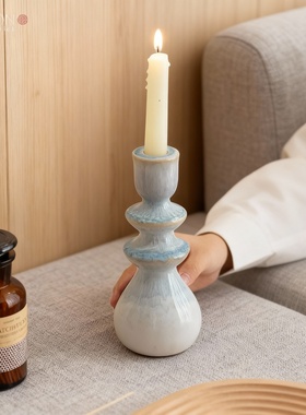 轻奢陶瓷几何花釉桌面摆件