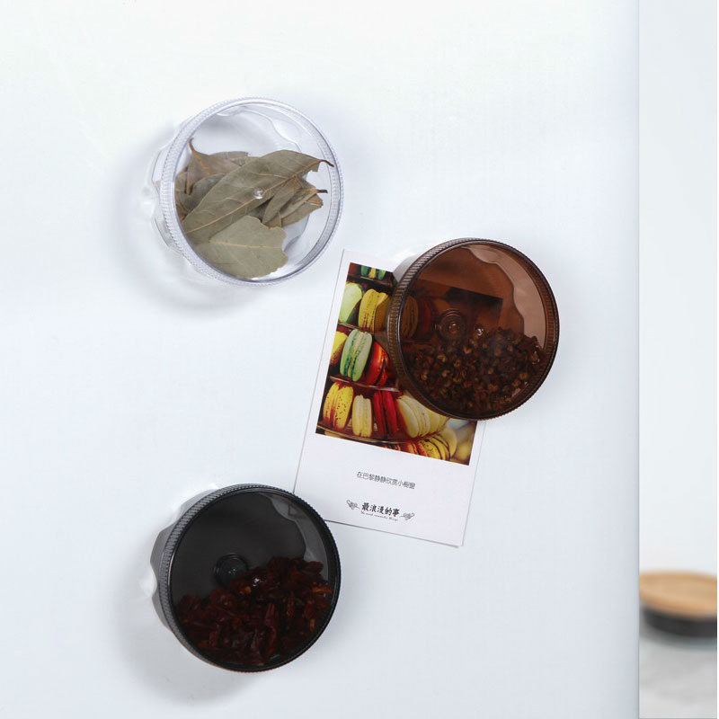 磁吸式调料盒厨房壁挂调味品收纳盒冰箱磁铁调料罐半透明调味盒
