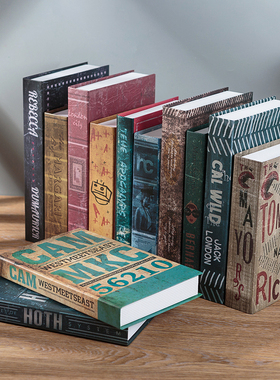 美式风复古摆设咖啡厅怀旧仿真书