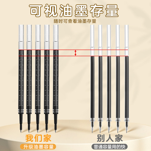 爱好刷题笔芯ST头按动笔芯速干中性笔芯黑色0.5笔芯葫芦头CS头替芯学生考试专用红色水笔芯教师批改作业专用 - 图3