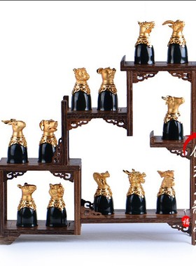 和田玉石金镶玉酒杯酒具摆件摆设