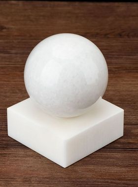 白玉石客厅转运球玉摆件玄关摆饰
