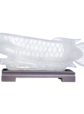 白玉金龙鱼年年有余玄关摆件摆饰