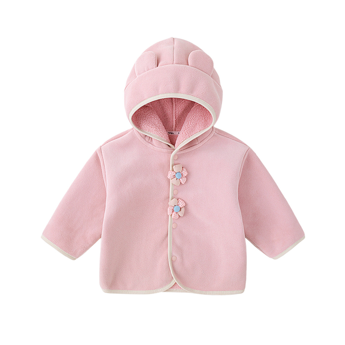 【波点可爱】嘟嘟家儿童外套冬款男童立体耳朵上衣女童加绒上衣暖,淘宝优惠券,粉丝福利购,淘宝优惠卷