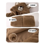 Детская флисовая куртка, детский пуховик с капюшоном, бархатное зимнее удерживающее тепло термобелье для мальчиков, увеличенная толщина, детская одежда