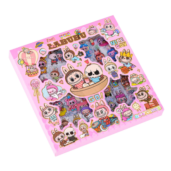 Labubu sticker boxed hand account waterproof diy sticker high-value creative cartoon cute decoration children's small gift