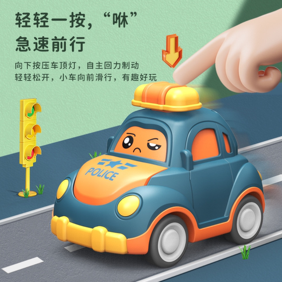 Children's press inertia toy bus pull back cartoon car educational baby toy car girl boy gift