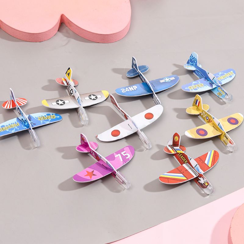 迷你飞机玩具儿童泡沫小飞机模型拼装手抛战斗机幼儿园小朋友礼物 - 图1