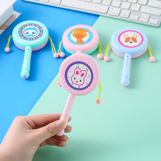 Hand drum baby cartoon plastic hand clap toddler rattle 1 to 3 years old baby early education toys children's gift