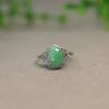 Burmese natural grade A jadeite oval cabochon ring
