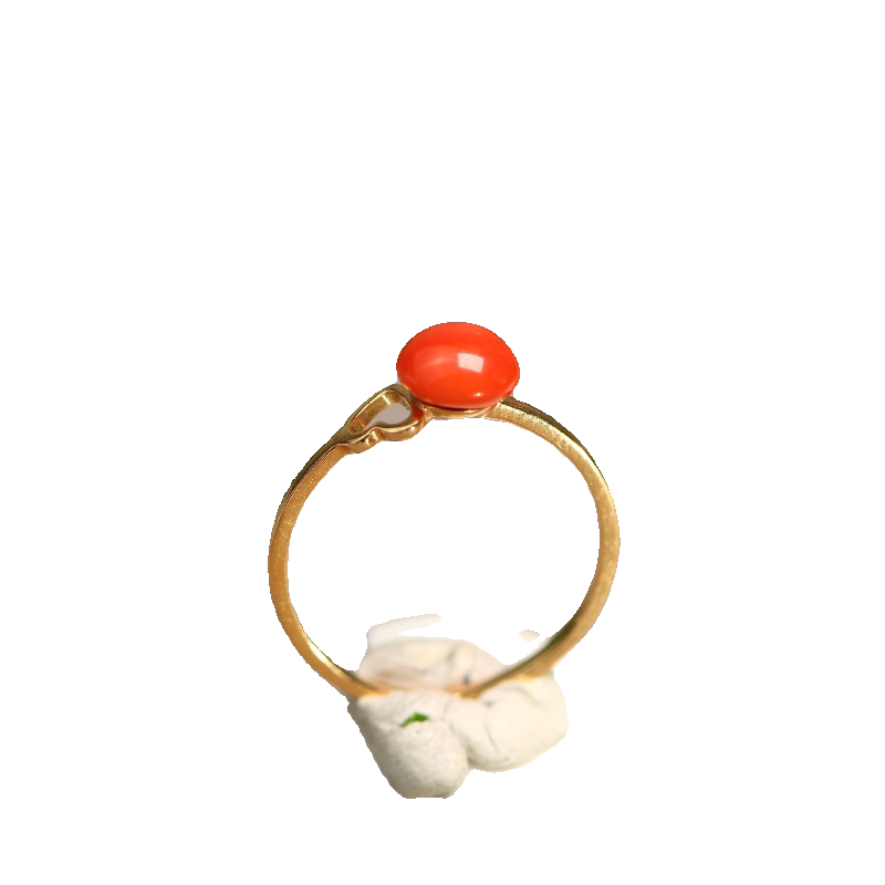 Natural deep sea red organic ruby ring