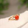 Natural deep sea red organic ruby ring