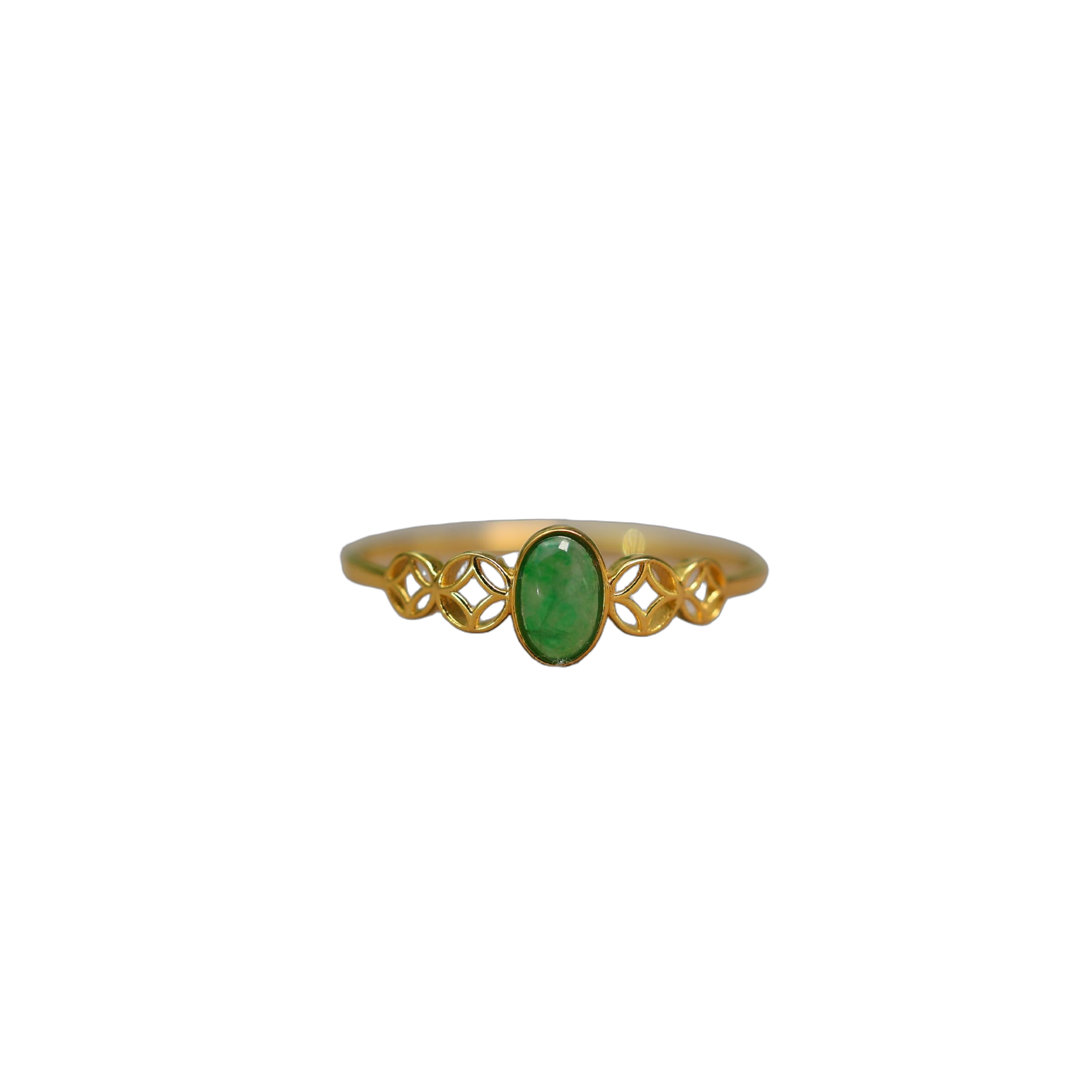 Myanmar natural grade A jadeite cabochon ring