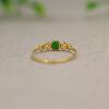 Full green natural grade A jadeite cabochon ring