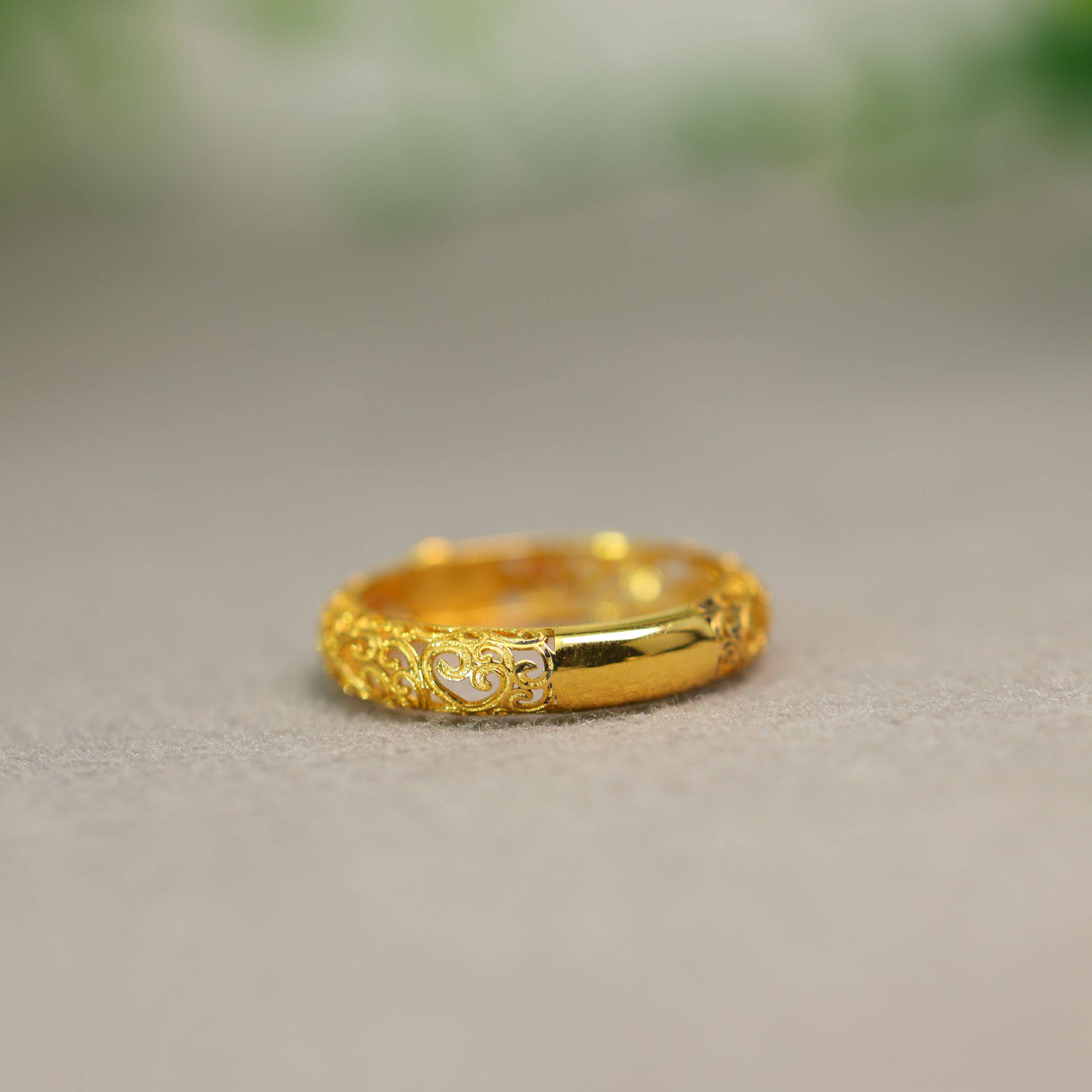 Ice Burmese natural A-grade gourd ring for women