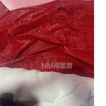 (NM rain and ink source) The loss of money special sale red embossing press-frown cross-grain PU cartoon clothing fabric