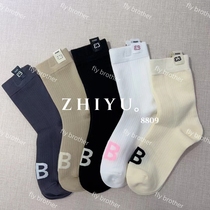 Eurostock 10 10 Original Women Socks Early Autumn New Minimalist Wind Hand Sewn Mark Metal Letters Midbarrel Socks Tennis Red socks