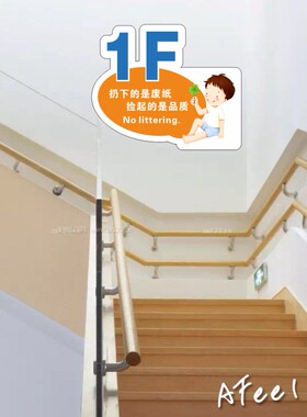 幼儿园卡通楼层数字指示牌立体墙贴温馨提示儿童文明礼让贴纸