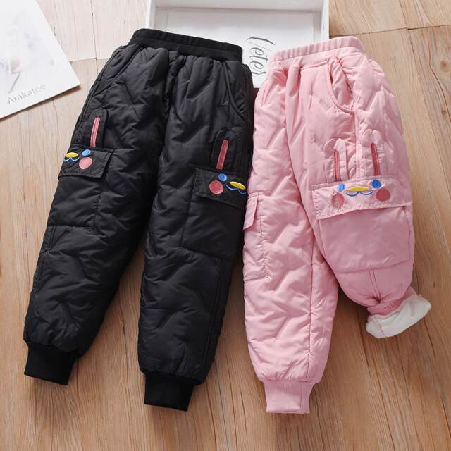 Aini Meng Meng Girls' Ski Pants Autumn and Winter 2026 New Plush Warm Cotton Pants Girls' Large Children's Waterproof Charge Pants