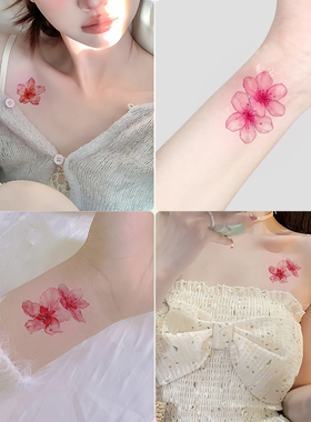 粉色樱花锁骨手腕防水持久