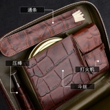 Одна кожаная сумка из воловьей кожи с крокодиловым узором, мужская сумка для хранения соломенной трубки в деловом стиле