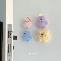 INS Cartoon Free of perforated plush dolls Childrens door handles mute wall sticker anti-hit door rear cushion protection cushion