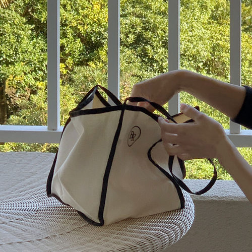 氛围感好物韩国ins风帆布袋字母休闲包大容量单肩包咖色手提包女 - 图0