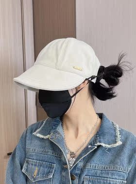 方圆脸显脸小鸭舌帽可挂口罩2024年新款渔夫帽韩版休闲百搭宽帽檐