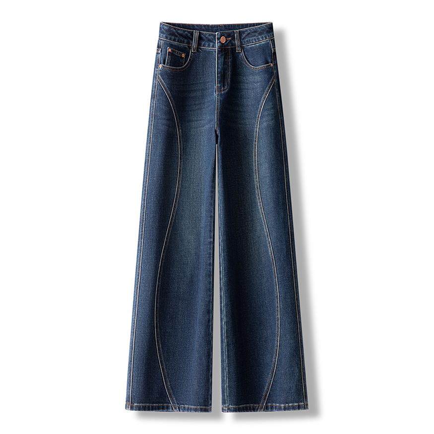 秋季裤子梨型身材粗腿宽胯显瘦直筒牛仔裤女2025新款高腰阔腿长裤,淘宝优惠券,粉丝福利购,淘宝优惠卷