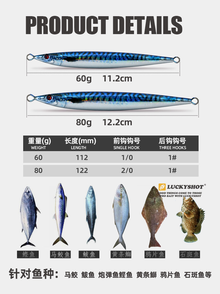 日本小杰克铁板饵夜光款海钓船钓马鲛黄鲣慢摇铁板饵60g80g面条鱼,淘宝优惠券,粉丝福利购,淘宝优惠卷
