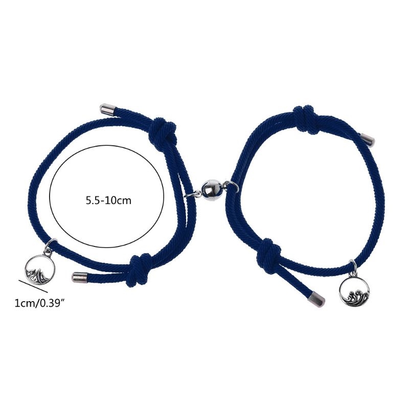 2Pcs Lovers Matching Friendship Bracelet Rope Braided Couple - 图0