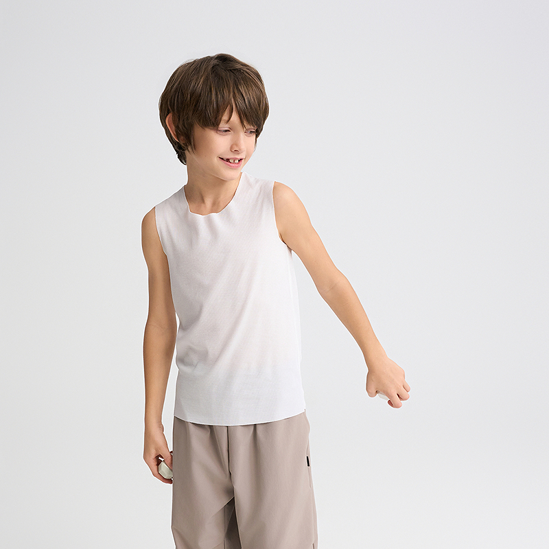 爱慕儿童男女童棉莫净痕无袖背心海藻纤维罗纹中性趋避螨虫A类 - 图1