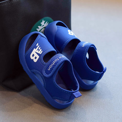 儿童运动包头凉鞋nb童鞋2024夏季新款男童沙滩鞋子女童软底宝宝鞋 - 图0