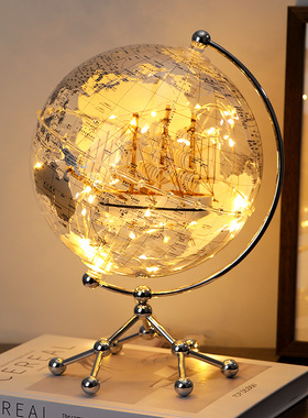 塑料+金属手动DIY地球仪轻奢客厅